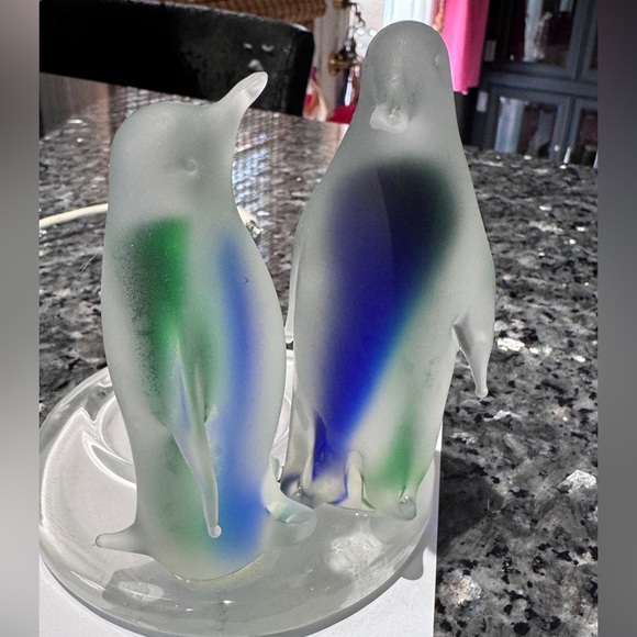 🐧 ❄️Vintage Party Lite Frosted Glass Penguin Tea Light Holder - P7196 ❄️🐧 - Picture 13 of 14
